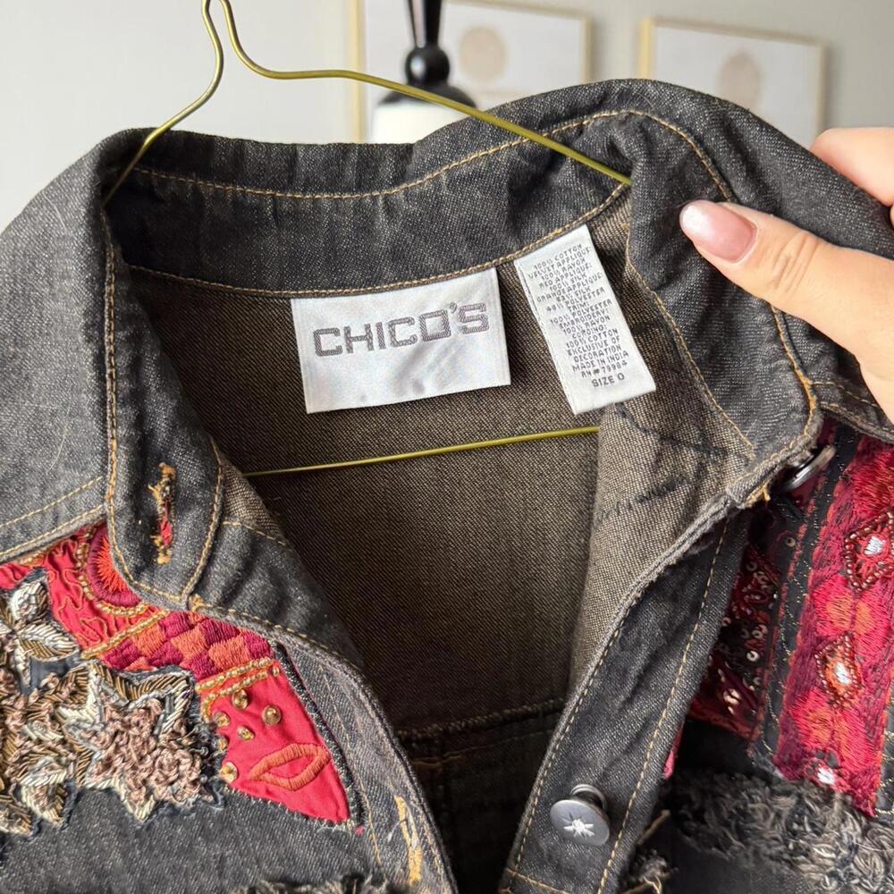 Chico’s Boho Patchwork Denim Jacket - image 5
